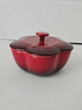 Denby Ombre Cherry Red Flower Cover Mini Ramekin Baking Dish
